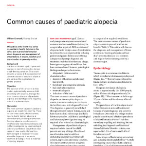 common causes paediatric alopecia